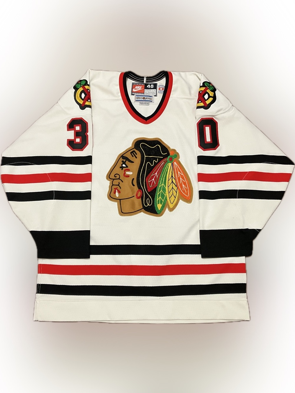 Chicago Blackhawks Customized White Nike Authentic NHL Hockey Jersey Size 48